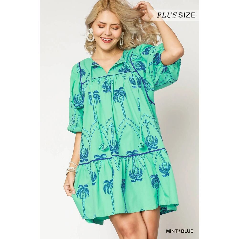 Umgee Boho Embroidered Babydoll Dress - Picture 2 of 5